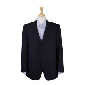 Rudolf Wilhelm New York Bespoke Navy Blue 3-Btn Wool Blazer Jacket 42R